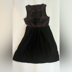 Black & Brown Detailed Dress